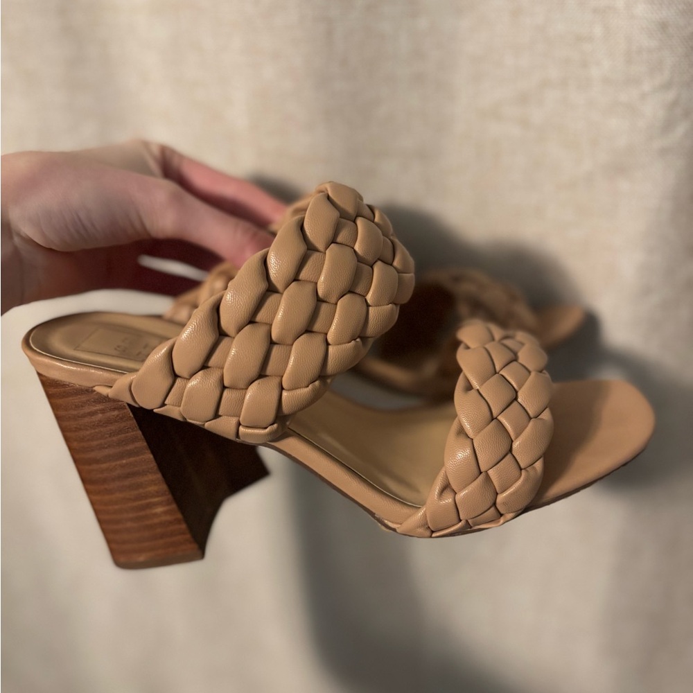 ShuShop Braided Block Heel Sandals | Tan | Women’s Size 8